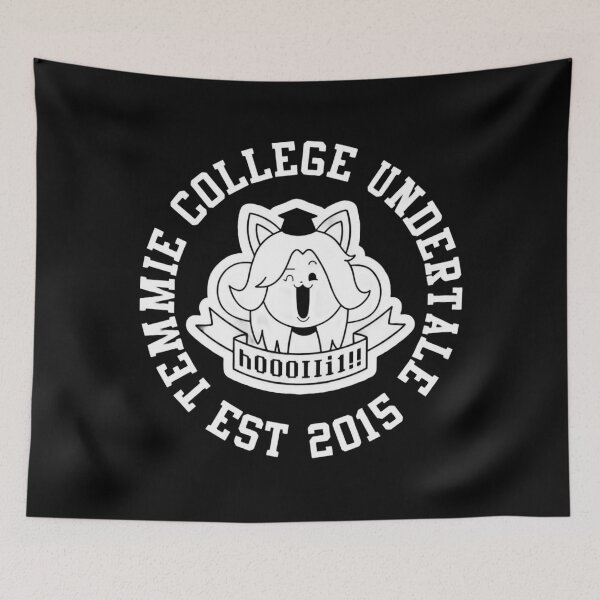 Item preview, Temmie College Undertale Fan Emblem | Cute Gaming Typography designed and sold by BLVDCOLLEGE.