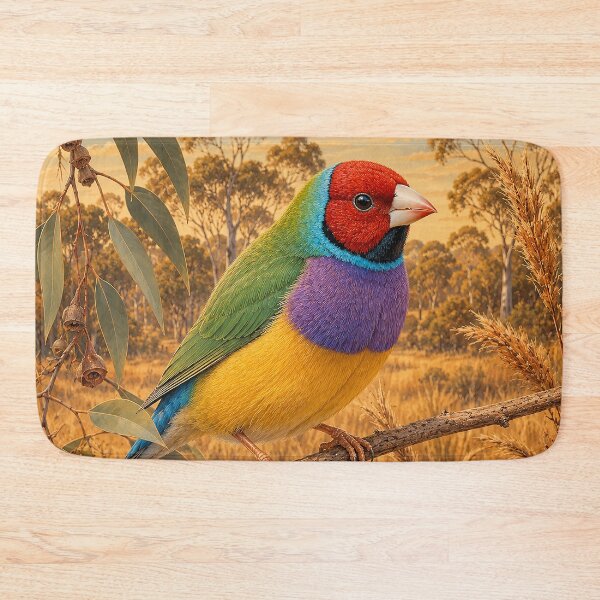 Item preview, Gouldian Finch in Golden Grassland designed and sold by Pixel Junkies Studio.