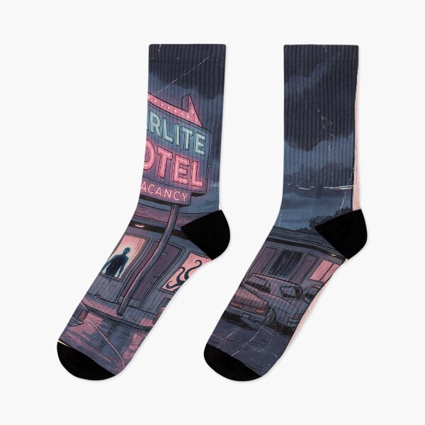 Item preview, Haunted Neon Motel Retro Illustration designed and sold by DreamCapsules.