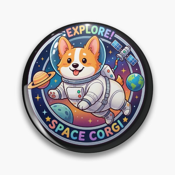 Item preview, Cute Astronaut Dog Floating in Space in black background designed and sold by Nosyla Ink.