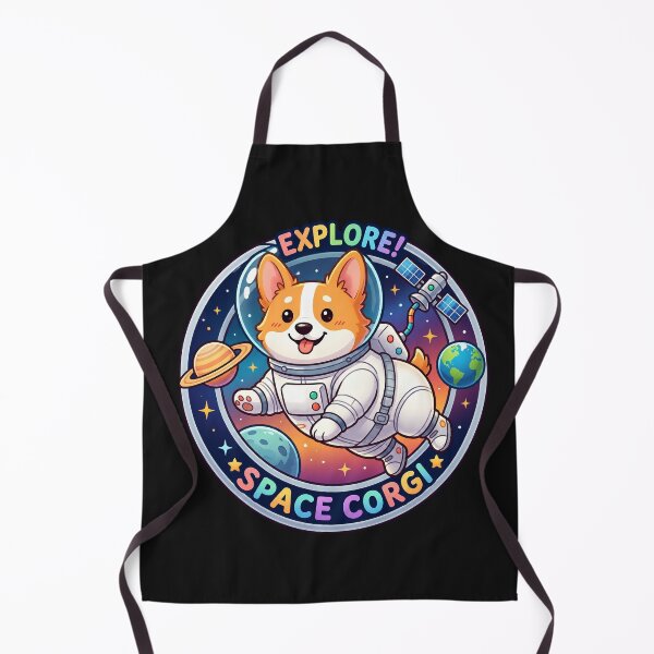 Item preview, Cute Astronaut Dog Floating in Space in black background designed and sold by Nosyla Ink.