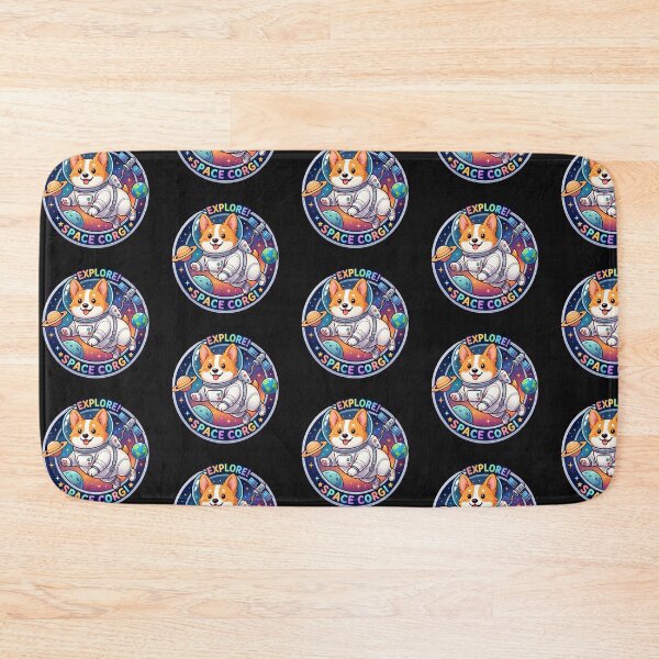 Item preview, Cute Astronaut Dog Floating in Space in black background designed and sold by Nosyla Ink.
