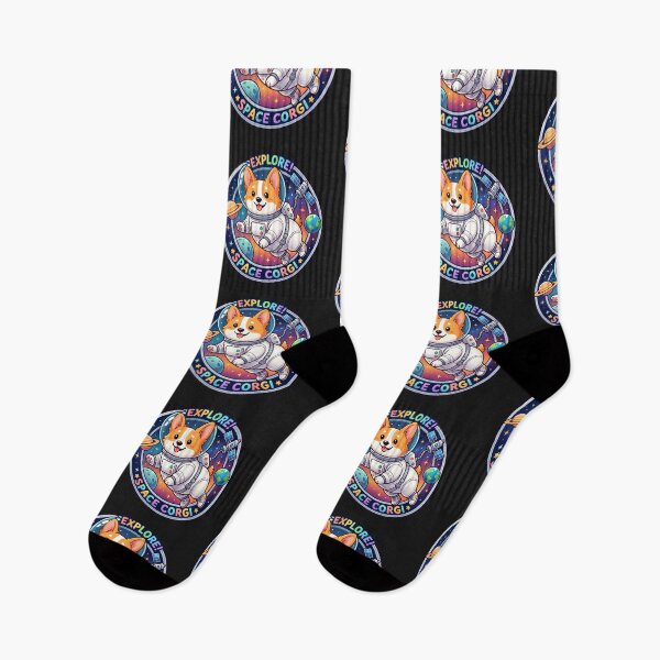 Item preview, Cute Astronaut Dog Floating in Space in black background designed and sold by Nosyla Ink.