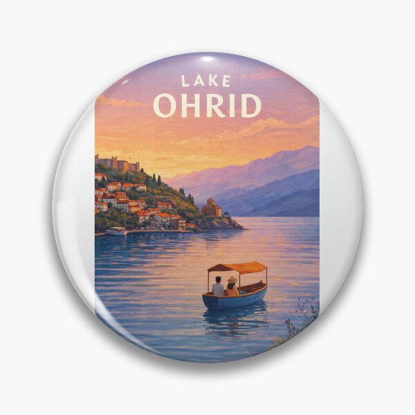 Item preview,  Lake Ohrid Macedonia Lakeside Town and Balkan Mountain Views designed and sold by Aryabek.