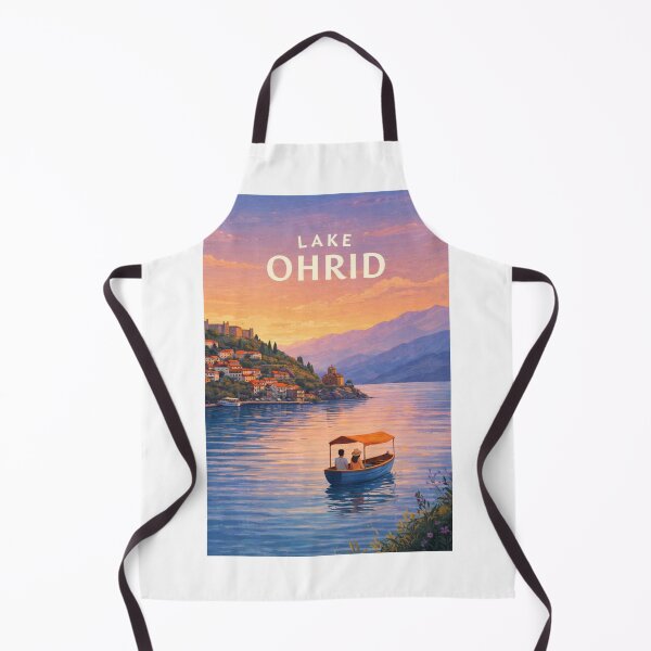 Item preview, Lake Ohrid Macedonia Lakeside Town and Balkan Mountain Views designed and sold by Aryabek.
