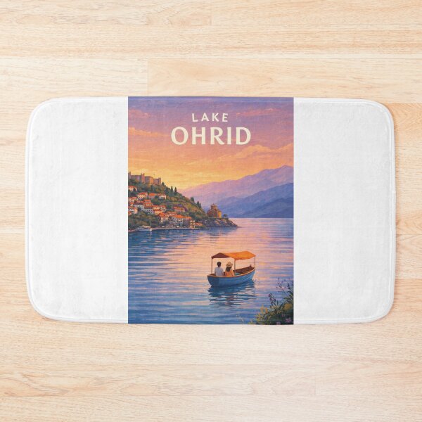 Item preview,  Lake Ohrid Macedonia Lakeside Town and Balkan Mountain Views designed and sold by Aryabek.