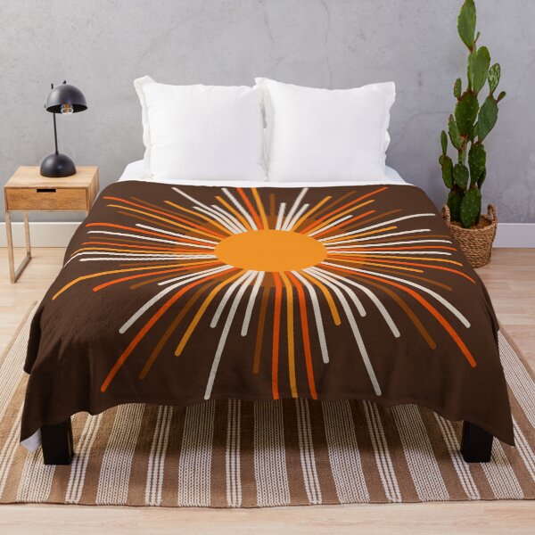 Item preview, Mid Century Modern Retro Sunburst Sun in 70s Brown and Orange designed and sold by kierkegaard.