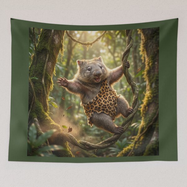 Item preview, Wombat Tarzan Swings Through the Jungle designed and sold by Tridentulus.