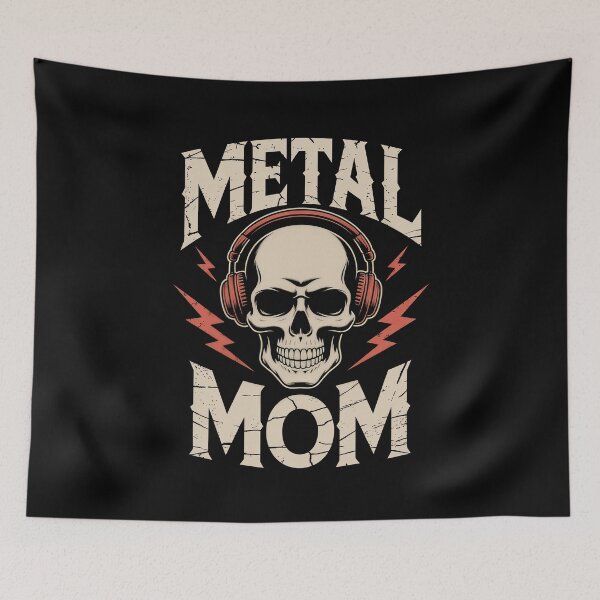 Item preview, Metal Mom Skull and Headphones Mothers Day Gift for Metal Mums designed and sold by Say It With Ink.
