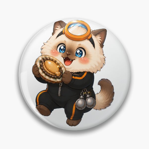 Item preview, KOREA HAENAM - Cute Chibi Ragdoll Cat Excited Abalone Sticker designed and sold by KOREA-HAENAM.