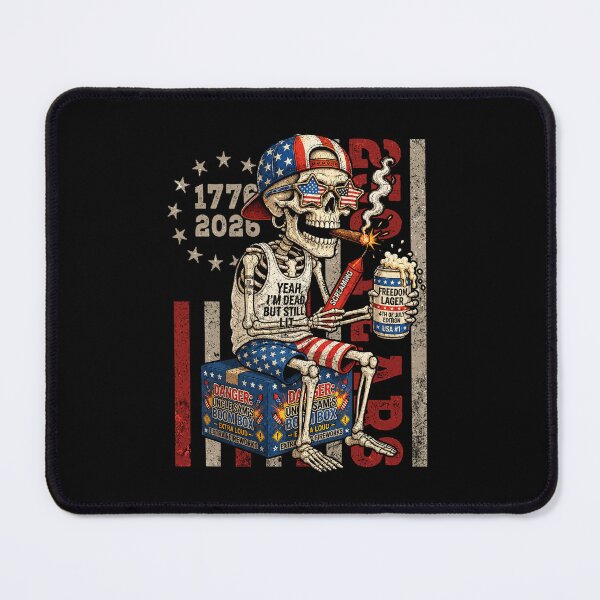 Item preview, 250 Years Funny Skeleton Fireworks American Flag 4th of July designed and sold by elongatedjazz.