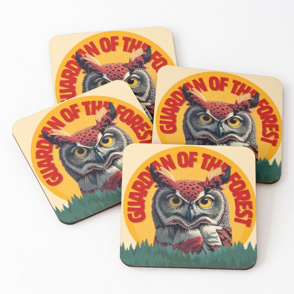Item preview, Guardian of the Forest Retro Great Horned Owl Graphic designed and sold by SilverSeaBKK.