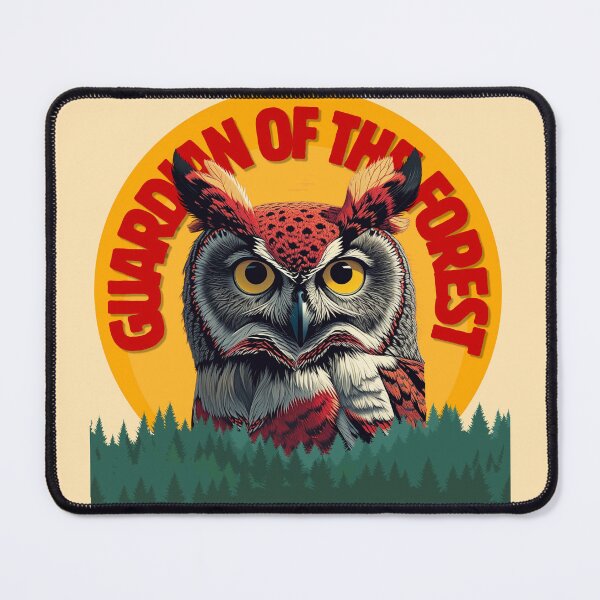 Item preview, Guardian of the Forest Retro Great Horned Owl Graphic designed and sold by SilverSeaBKK.