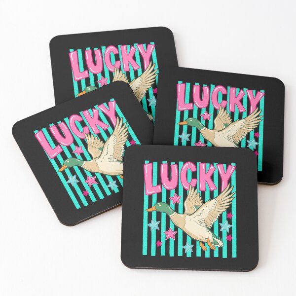 Item preview, Lucky Duck Retro Coastal Preppy Stripes Good Luck designed and sold by FreshVibe Prints.
