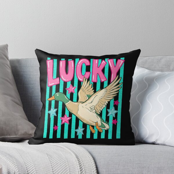 Item preview, Lucky Duck Retro Coastal Preppy Stripes Good Luck designed and sold by FreshVibe Prints.
