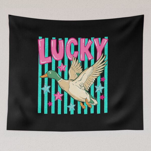 Item preview, Lucky Duck Retro Coastal Preppy Stripes Good Luck designed and sold by FreshVibe Prints.