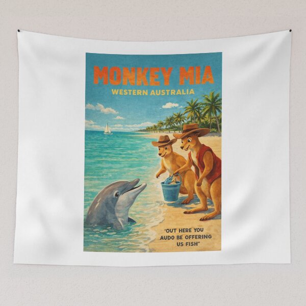 Item preview, Monkey Mia Shark Bay Dolphins and Western Australia Coastline designed and sold by Aryabek.