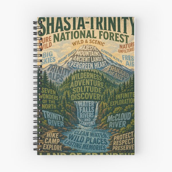 Item preview, Shasta Trinity National Forest Mount Shasta and Trinity Alps Wilderness designed and sold by Aryabek.