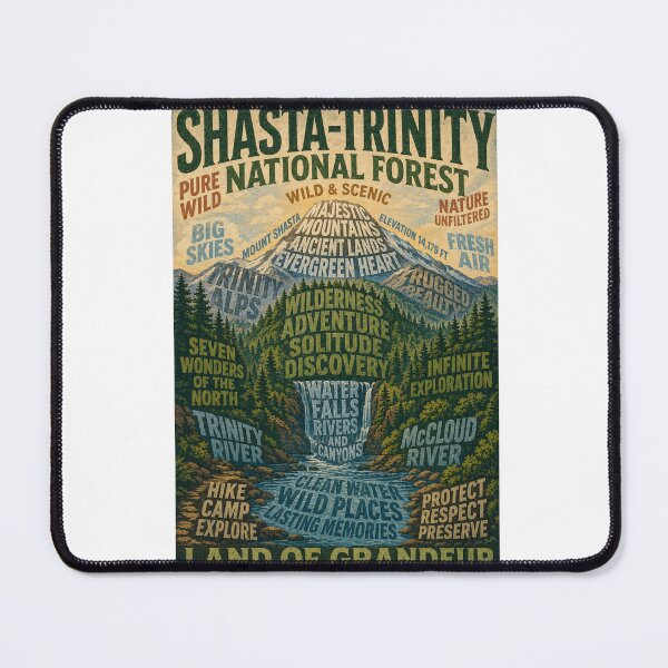 Item preview, Shasta Trinity National Forest Mount Shasta and Trinity Alps Wilderness designed and sold by Aryabek.