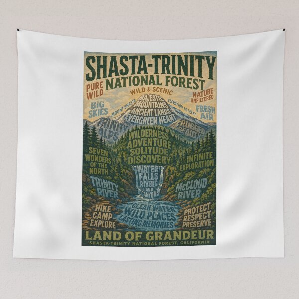 Item preview, Shasta Trinity National Forest Mount Shasta and Trinity Alps Wilderness designed and sold by Aryabek.