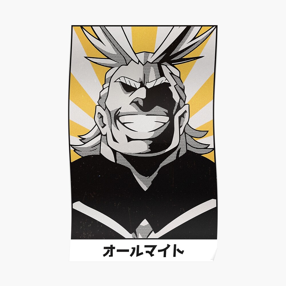 ａｌｌ ｍｉｇｈｔ オールマイト Sticker By Waifu Dope Redbubble