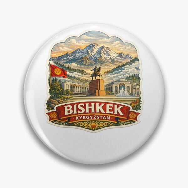 Item preview, Bishkek Kyrgyzstan Ala Too Square and Tian Shan Mountains designed and sold by Aryabek.