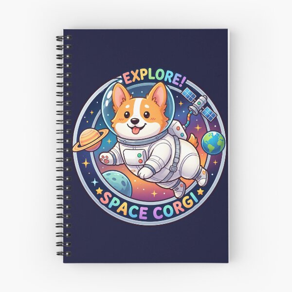 Item preview, Cute Astronaut Dog Floating in Space in blue background designed and sold by Nosyla Ink.