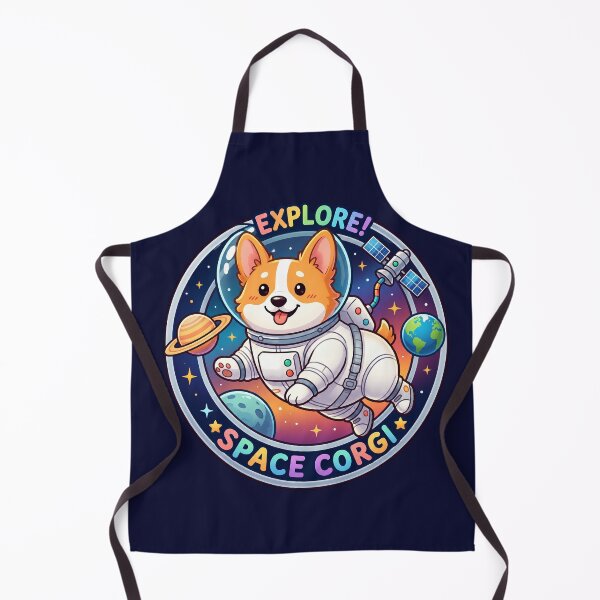 Item preview, Cute Astronaut Dog Floating in Space in blue background designed and sold by Nosyla Ink.