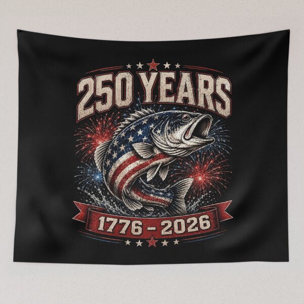 Item preview, Patriotic Fish Freedom Flag 250 Years USA Fishing 4th July designed and sold by elongatedjazz.