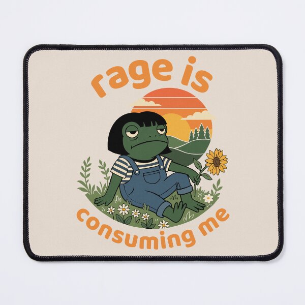 Item preview, Rage Is Consuming Me Sarcastic Cottagecore Frog designed and sold by FreshVibe Prints.