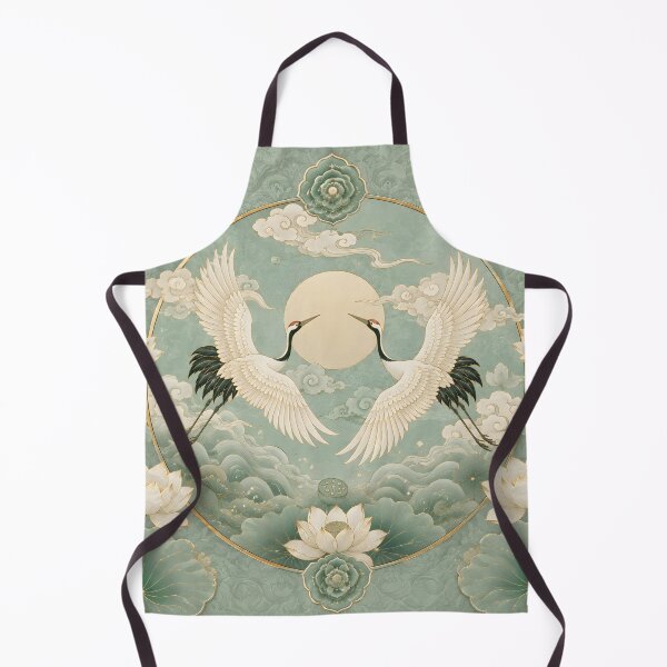 Item preview, Japanese Cranes and Lotus — Oriental Art Print designed and sold by Drateyo.