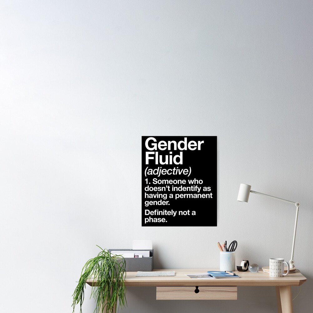 "Gender Fluid Definition NonBinary LGBT Pride Design" Poster by