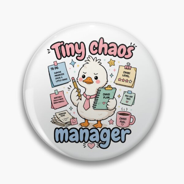 Item preview, Tiny Chaos Manager Cute Goose Office Humor designed and sold by SeoulInkSoul.