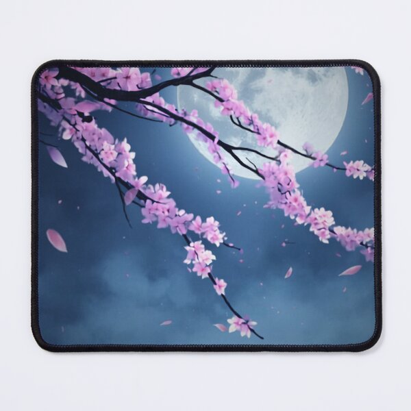 Item preview, Cherry Blossoms over Moonlit Misty Lake designed and sold by ARyderDesigns.