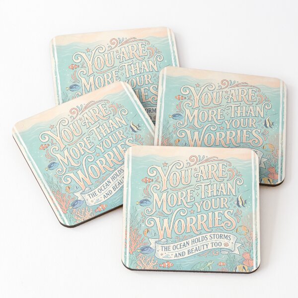 Item preview, You Are More Than Your Worries – Ocean Therapy Poster Design designed and sold by Sea Gem.