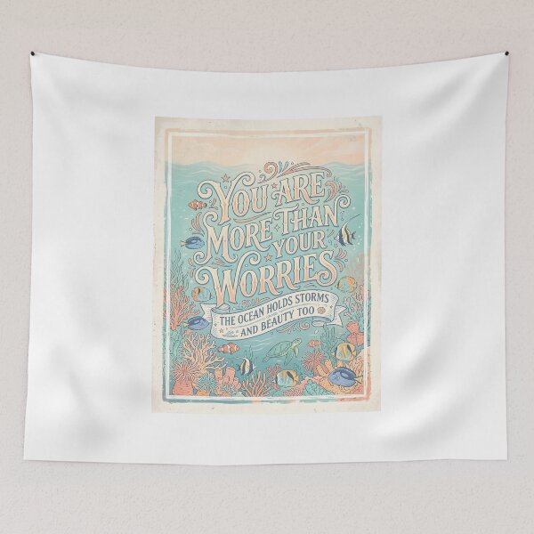Item preview, You Are More Than Your Worries – Ocean Therapy Poster Design designed and sold by Sea Gem.