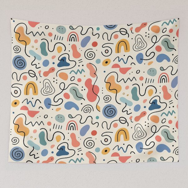 Item preview, Retro Memphis Abstract Doodle Pattern designed and sold by aashcreat.