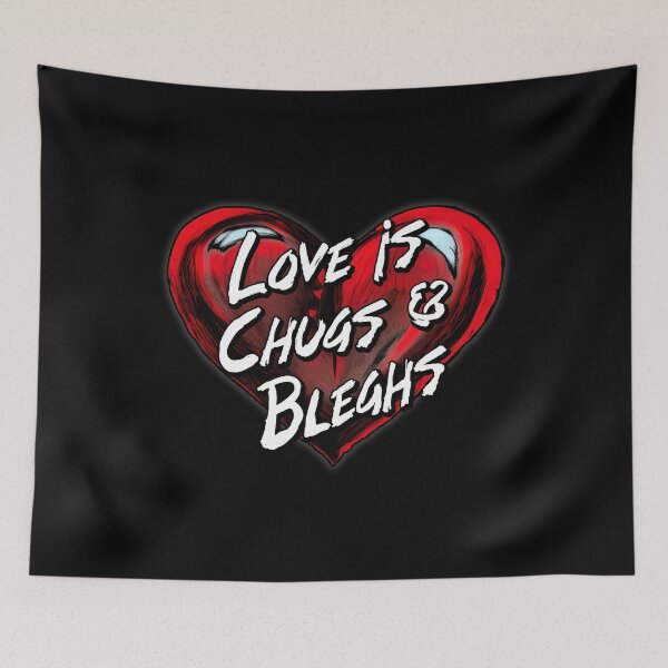 Item preview, Love Is Chugs and Bleghs Funny Heavy Metal Gift for Couples designed and sold by Say It With Ink.