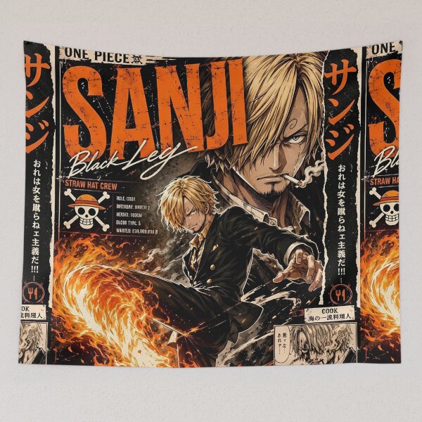 Item preview, Flame Kick Pirate Warrior Anime Inspired Poster | Blond Cook Fighter Vintage Manga Style Art  designed and sold by Dyan4.