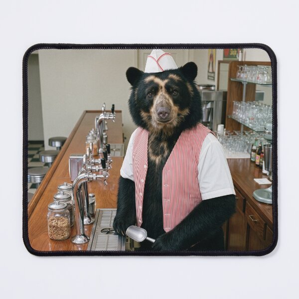 Item preview, Spectacled Bear Soda Jerk designed and sold by Tridentulus.