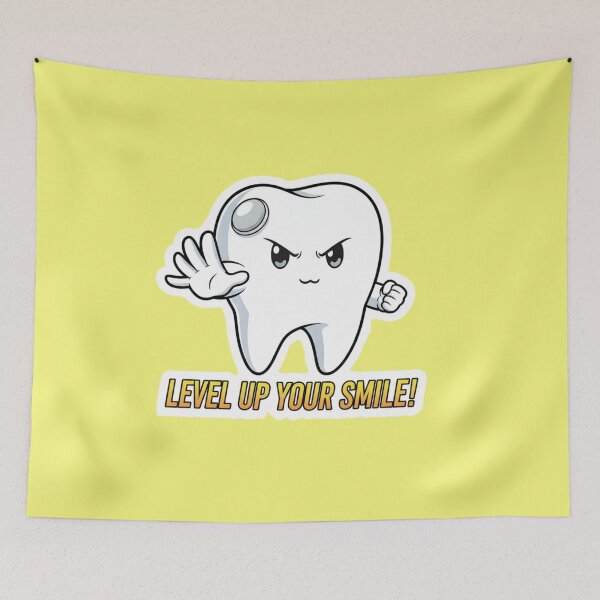 Item preview, Level Up Your Smile Cute Anime Tooth Dental Assistant Dentist Aesthetic Vector Art designed and sold by bvdesignart.