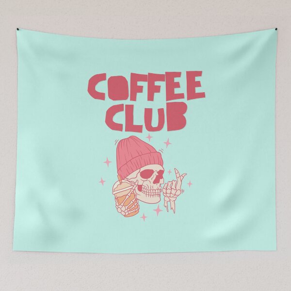 Item preview, Coffee Club Skull Aesthetic | Pink Goth Skeleton Coffee Lover designed and sold by creativerooney.