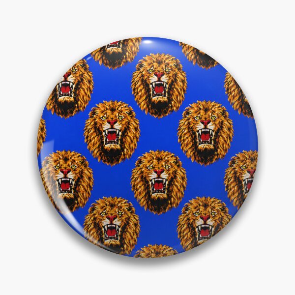 Item preview, Traditional Blue Isiagu Lion Head Fabric Inspired Print designed and sold by Harcourt Fabrics.
