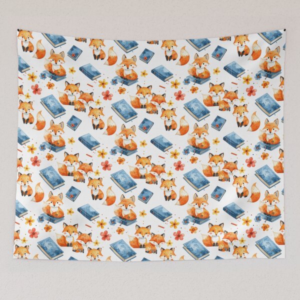 Item preview, Fox Book Pattern designed and sold by Thalora Store.