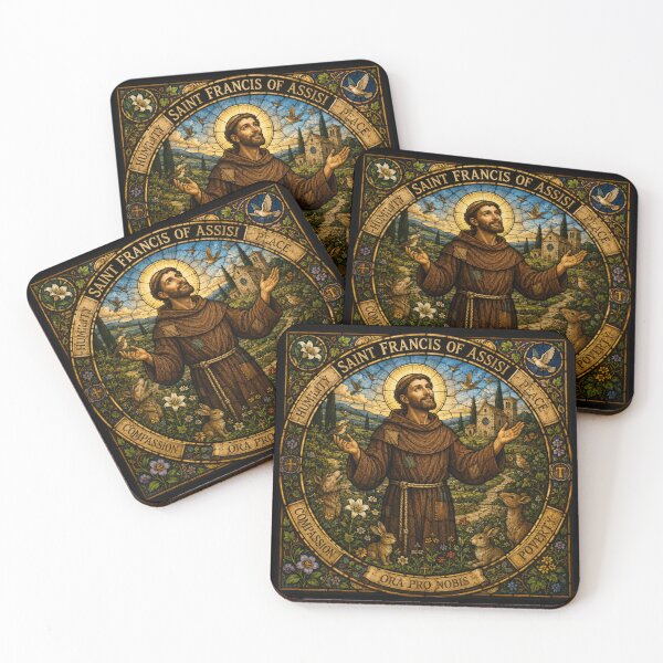 Item preview, Saint Francis of Assisi Stained Glass Icon designed and sold by SaintGear.