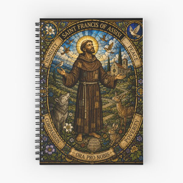 Item preview, Saint Francis of Assisi Stained Glass Icon designed and sold by SaintGear.