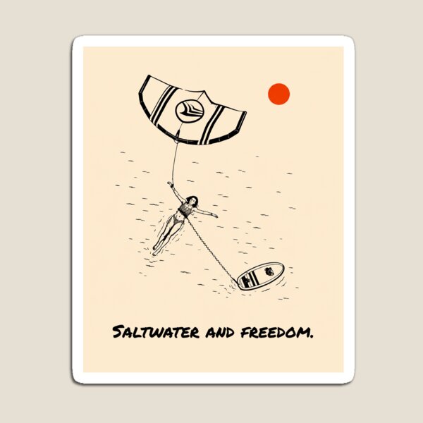 Item preview, Saltwater and Freedom – Wingsurf Ocean Quote Art designed and sold by Islabonita..
