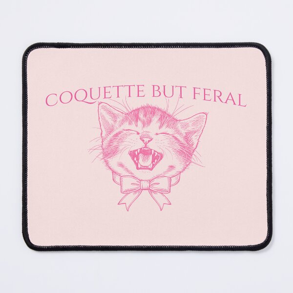 Item preview, Coquette But Feral — Pink Cat Bow Funny Quote Sticker | Cottagecore Humor, Feral Girlie Gift designed and sold by ArtofDari.