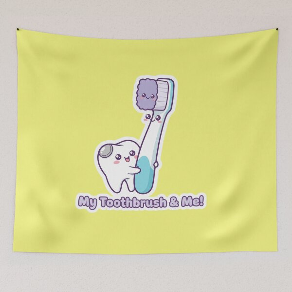 Item preview, Cute Kawaii My Toothbrush and Me Happy Healthy Tooth Dental Art designed and sold by bvdesignart.