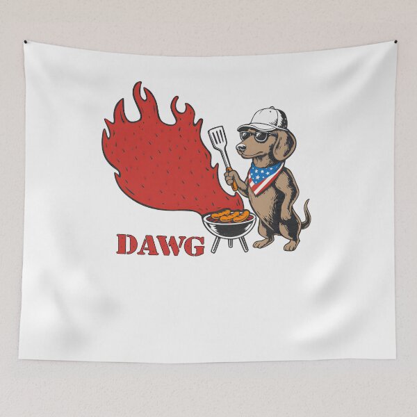 Item preview, The Dawg Behind The Grill - Funny BBQ Dog designed and sold by bumarychen.